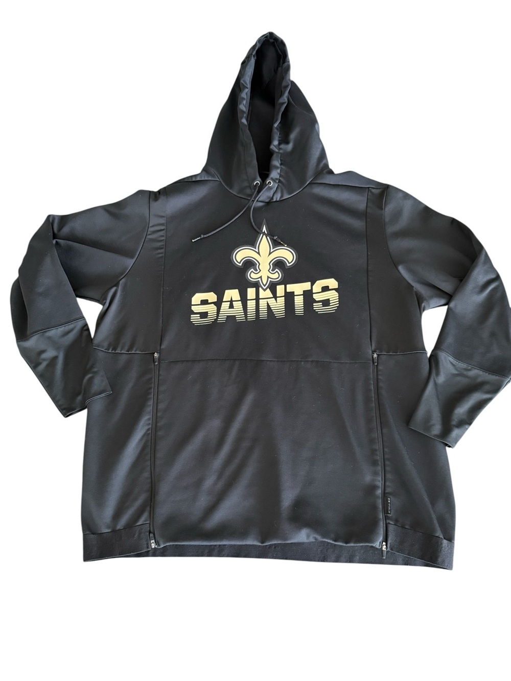 Nike NFL New Orleans Saints On-Field Pullover Hoodie Side Zippers Tech Fleece XL